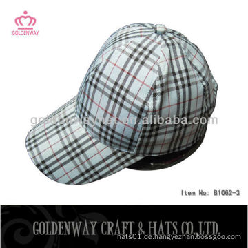 6 Paneel Unisex Baseball Caps Plaid Baseball Caps